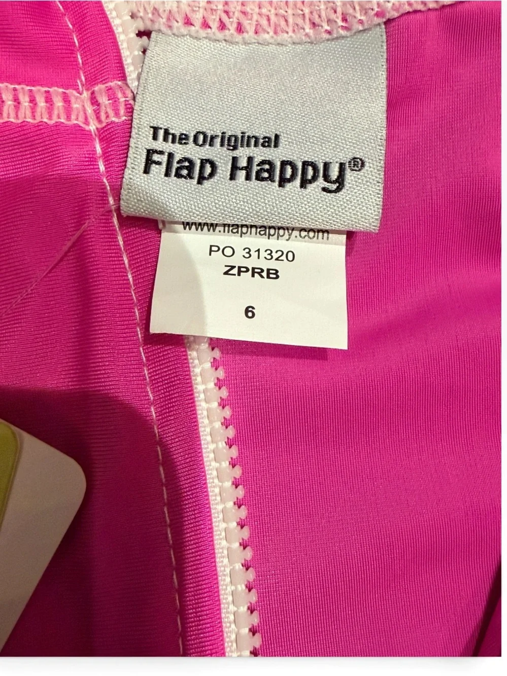 Flap Happy Hot Pink Full-Zip Kids Rash Guard